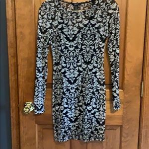 Sheer long sleeve mini dress